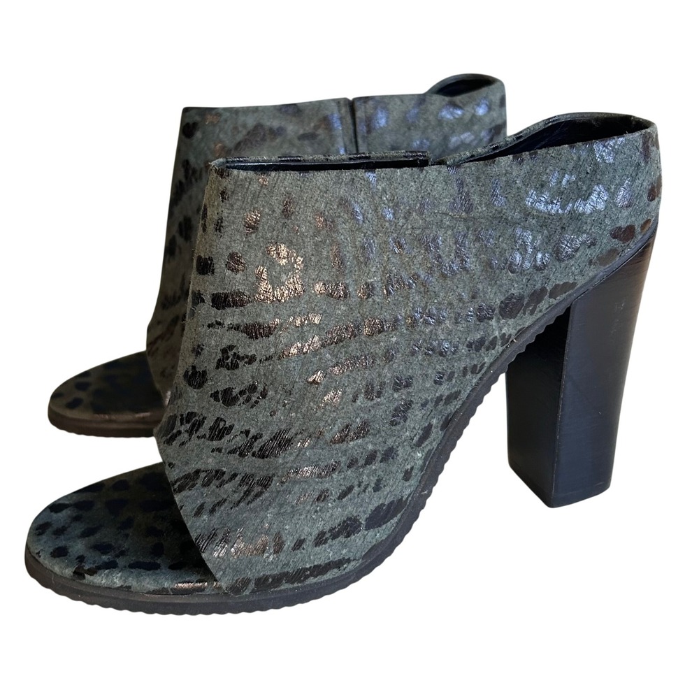 Tibi Animal Print Mules size Size 38 Leather Heel Y2k Dark Academia Moto Brazil